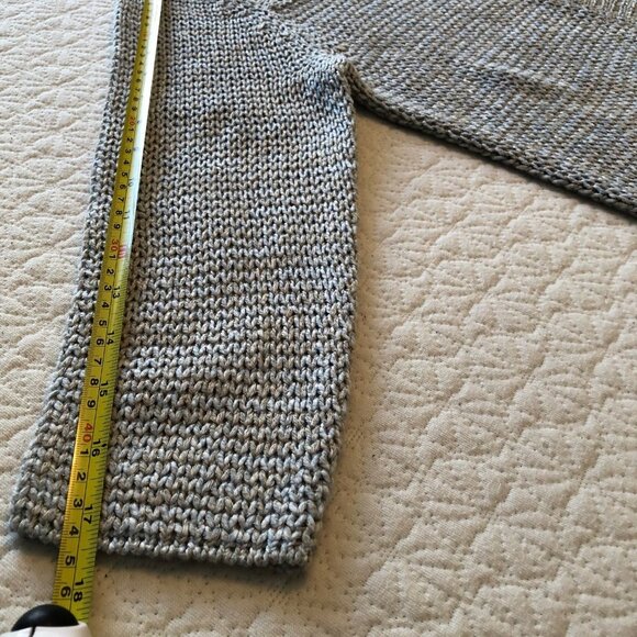 EDDIE BAUER linen/poly blend blue/grey Womens cardigan sweater - size Small - Picture 6 of 7